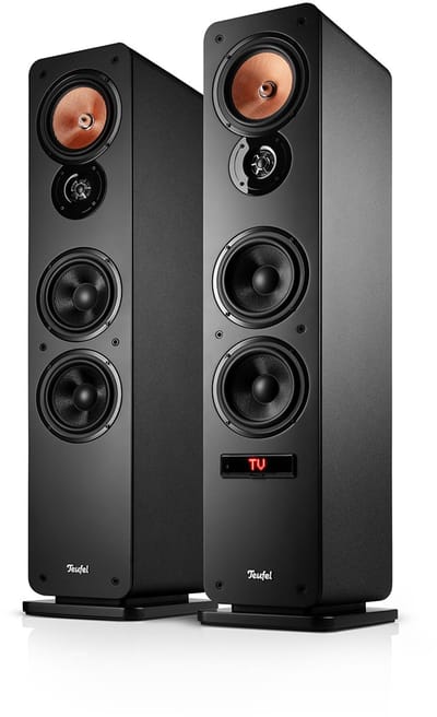 Teufel Ultima 40 ACTIVE 3 - Actieve 3-kanaals vloerstaande luidsprekers (paar) met bluetooth aptX, 260 W, basreflex, ingebouwde versterker, HDMI ARC CEC, USB-C - zwart