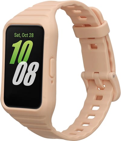 kwmobile smartwatch bandje en bumper van silicone - geschikt voor Samsung Galaxy Fit 3 - in oudroze - Optimale bescherming