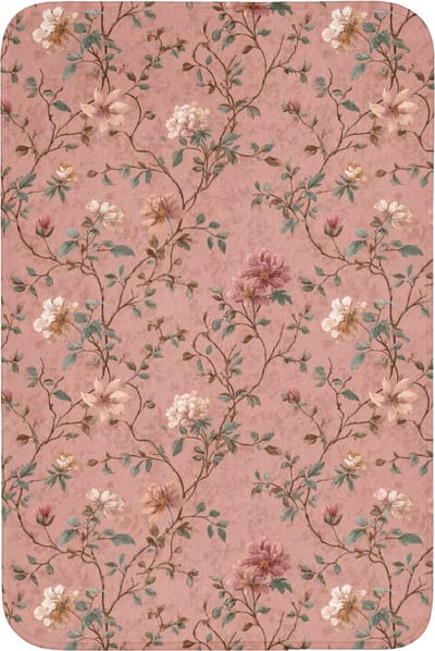 Badmat 60x90 cm - Antislip - Botanisch - Bloemen - Roze - Badmatten voor badkamer - Badkamermat - Douchemat - Badkamer mat