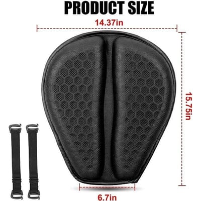 Motorzadelkussen 3D Honingraat Antislip Motorfiets Gel Zadelkussen Moto Drukverlichting Rijzadelkussen Moto Accessoires zwart