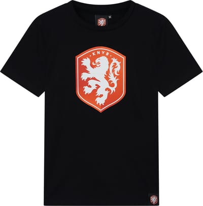 Nederlands Elftal Logo T-Shirt Kinderen - Zwart - EK 2024 - Maat 116 - Holland Shirt - KNVB