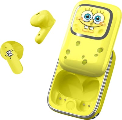 Sponge Bob - draadloze oordopjes - schuifdisplay met LED verlichting - met oplaadcase - touch control - lange batterijduur