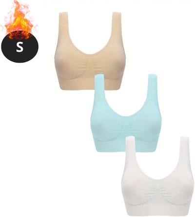 Bovista BH Set Zonder Beugel - Zonder Bandjes - Push-up Bh's - Comfort Beha - Comfortabel - Sterk - Dames - 3 Pack - Gemengd 10 - Maat S