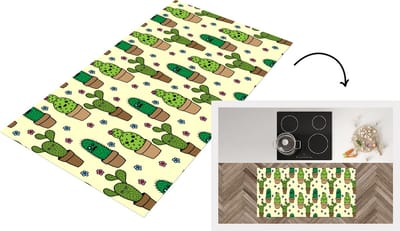 Keukenloper - Loper keuken - Patronen - Cactus - Bloemen - 120x60 cm - Keukenloper vinyl