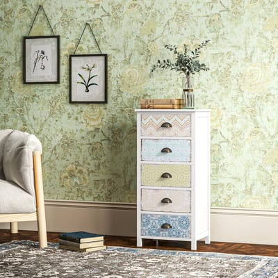 REDOM - Commode - Met 5 Laden - Opbergruimte - Voor Woonkamer Of Slaapkamer - MDF - Meerkleurig
