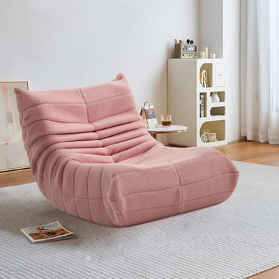 Luie vloerbank - Zitzak volwassenen - Ontspannen thuis - Ergonomisch design - 70 x 70 x 70 cm - Roze