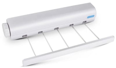 Cuhostki - 5 Waslijnen - Wandwaslijn Met Continu Uittrekbaar - Roldrooglijn - Wit - Praktisch Rolsysteem Voor Wandmontage Incl. Bevestigingsmateriaal