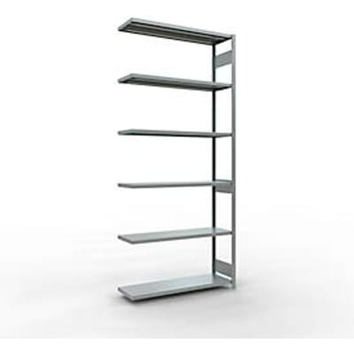 Schulte Lagertechnik MULTIplus 250 boutloos rekkensysteem, boutloze aanbouwstelling, lengte bout, 3000x1300x400 mm, 7 legborden, verzinkt