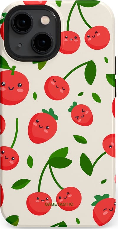 Casetastic Hoesje Geschikt voor Apple iPhone 13 Mini Magsafe - Stijlvolle Beschermende Duo-layer Case - Knappe Kers