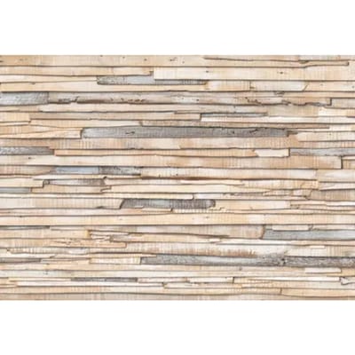 Fotobehang Whitewashed Wood - Beige - 2,54m X 368cm
