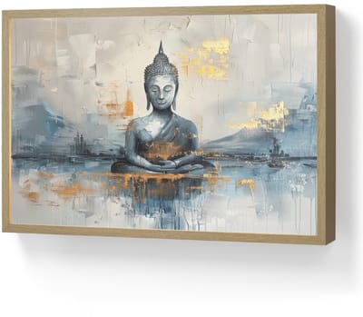Wandlamp 60x40 cm - Oplaadbaar - Buddha - Goud - Abstract - Modern - Wandlampen binnen woonkamer - Slaapkamer lamp - Decoratieve nachtlamp - Vloerlamp draadloos
