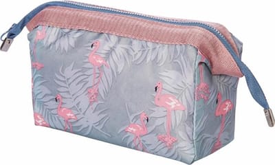 Fako Fashion - Make-up Tasje - Kleine Make-up Tas - Make Up Etui - 18x9x13cm - Flamingo Grijs