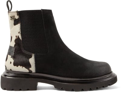 Lazamani - Haidy Dames Boots Suede Black/White - Maat 36