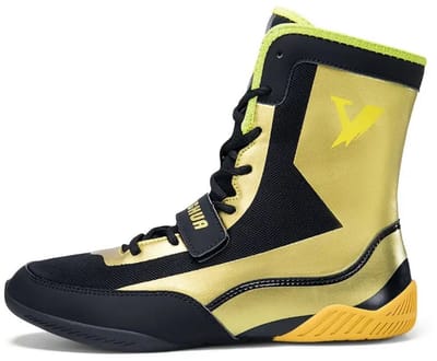 Bovista Powerlift Schoenen - Powerlifter - Weightlifting - Squat - Gewichthef - Gym Schoenen - Sneaker - Goud/Zwart - Maat 39