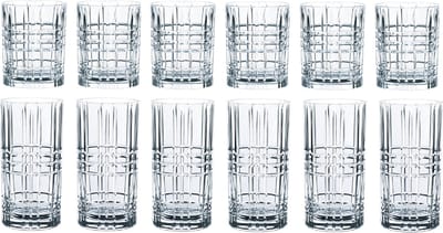 Nachtmann - Square Whiskey- en Longdrinkglazen - Set 12-delig - Whiskey - Longdrink