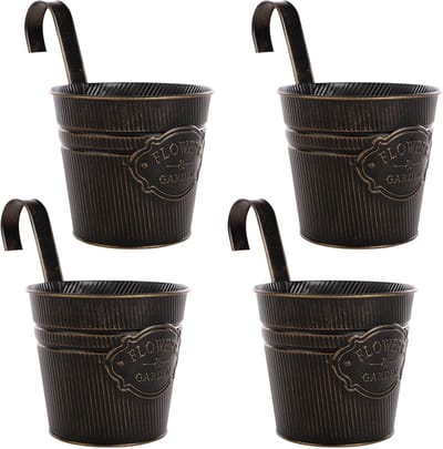 Hangpotten Set - Balkon Bloempotten - Planten Ophangen - Met Drainagegat - Groot 16x14 cm - Zwart