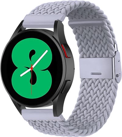 By Qubix - geschikt voor Huawei Watch GT 4 / GT 5 (41mm) & GT 5 Pro (42mm) - Braided nylon bandje - Grijs