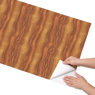 Coloray Meubel Wrap Folie - Bruin Meubelfolie - 65x130 cm - Decoratiefolie Houten golven - Meubel Wrap Folie - Naturalistisch Meubelfolie - Plakfolie Meubels - Keuken decoratie - Texturen