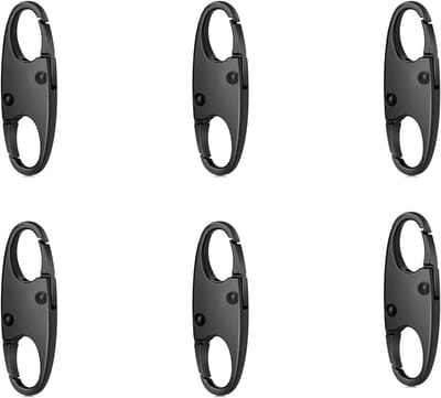6 Stuks Anti Diefstal Rits Clips voor Rugzakken en Handtassen, Veiligheidsoplossing voor Plunjezakken en Sleutelhangers, Zwart