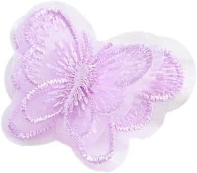 10 Stuks Vlinder Patches, Dubbel Laag Organza Applicaties voor Borduren, DIY Creaties en Kledingdecoratie in Lichtpaars