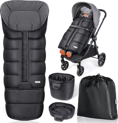 Voetenzak Kinderwagen - Warme Buggyzak - Baby Warm Houden - Verstelbare Lengte - 97/117 cm - Zwart