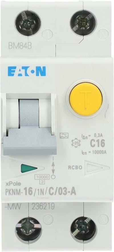 Eaton aardlekautomaat 1-polig+nul 16A C-kar 300mA (236219)