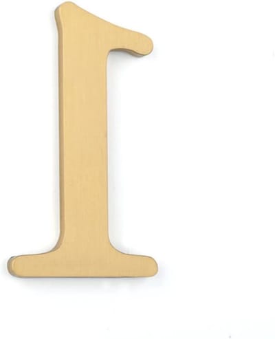 Deur Huisnummer - Adresbordje Zelfklevend - Huis Aanduiden - Massief Messing Goud - 5.1 cm Hoog - Goud
