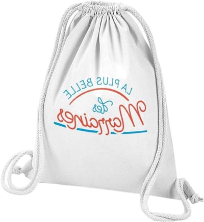 Gymtas van katoen - Sporttas trekkoord - Sport en strand - 100% katoen - 12 liter - Wit