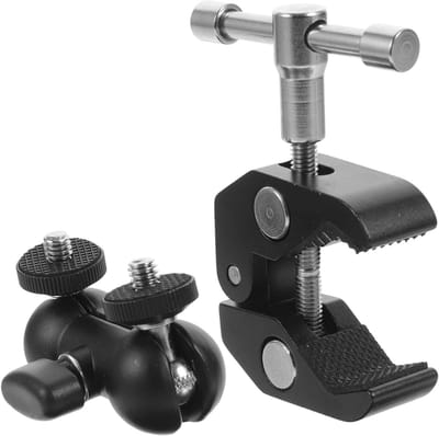 Microfoonhouder Klem - Microfoonstandaard - Opnemen Muziek - 360 Graden Draaibaar - 8 cm Lengte - Zwart