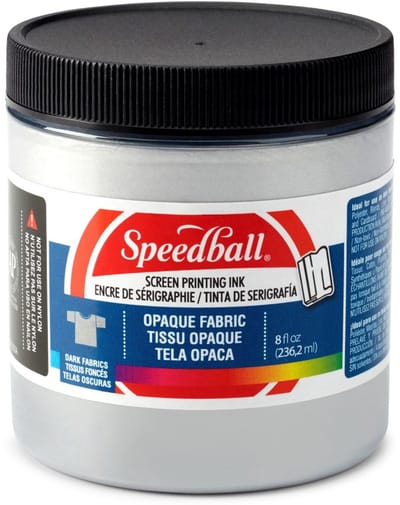 Shimmer fabric ink silver screen printing -Speedball