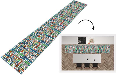 Keukenloper 300x50 cm - Keukenmat vinyl Patronen - Lijn - Wit - Keukenmatten loper - Keuken vloerkleed tapijt