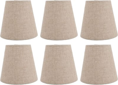 Kleine Drum Lampenkap van Linnen Stof voor Kaarsen Lampen - Set van 6 Stuks met Clip - Verlichting Accessoires