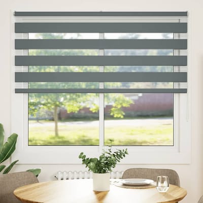 vidaXL - Zebra - rolgordijn - 155x100 - cm - stofbreedte - 150,9 - cm - donkergrijs