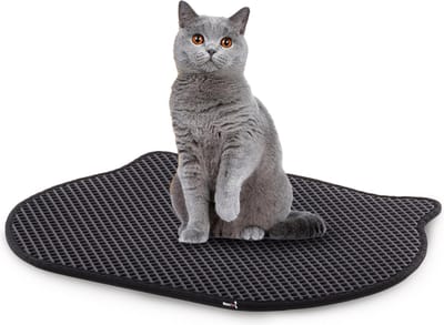 MaxxPet Kattenbakmat - Schoonloopmat Kattenbak - Katten Grit Opvanger - Uitloopmat Kattenbak - Kattenverzorging - Kattenbak Accessoires - Kat Benodigdheden - 65x40 cm - Zwart