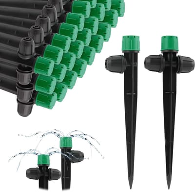 35 Pcs Drip Irrigation Set met 2 Mallen, Verstelbare Waterstroom en Sluitbare Onderdelen voor Tuinirrigatie