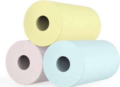 3 Sticker Rollen- Gekleurd papier- Fotopapier rollen- Label papier rollen - Voor Mini printer - Thermisch Papier- Pocket printer- printer- Papier