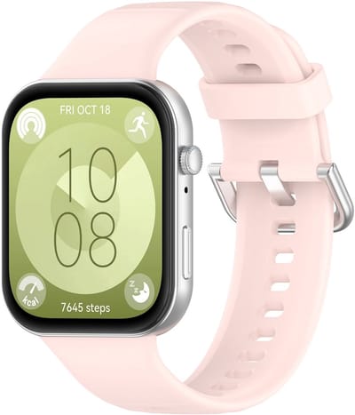 By Qubix - Siliconen bandje met gesp - Lichtroze - geschikt voor Huawei Watch Fit 5 / 4 / 3
