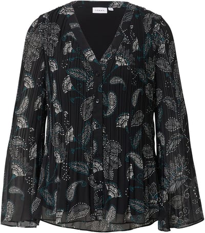 V-hals geplooide chiffon blouse met bloemenprint dames COMMA