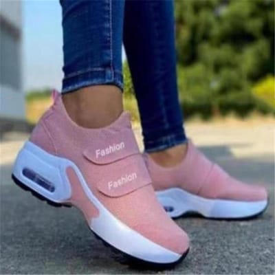 Baskets ajourées à semelle épaisse pour femme, chaussures vulcanisées respirantes et décontractées, couleur unie 36 blue
