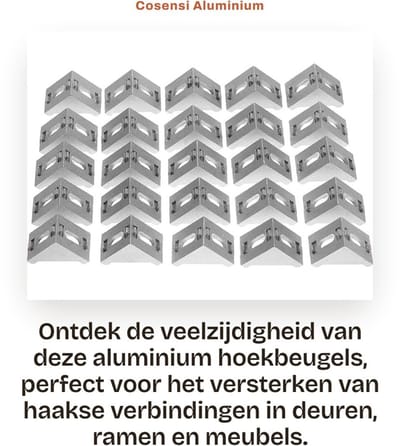 Dailygoods- Hoekbeugel 25 Stuks - Aluminium Profiel - Haakse Verbinding - Stevig - Geschikt voor Deuren/Ramen/M meubels - 4040 Serie - Hoekverbinder