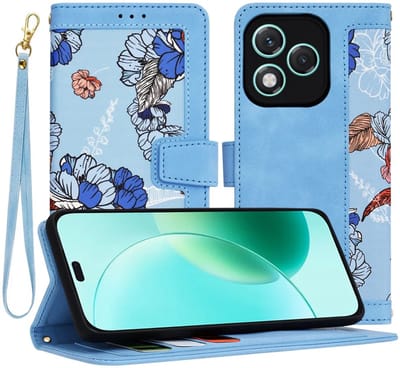 Hoesje geschikt voor HONOR 400 Lite - Techsuit FlipCraft Book Wallet Case met koord - Vibrant Blue