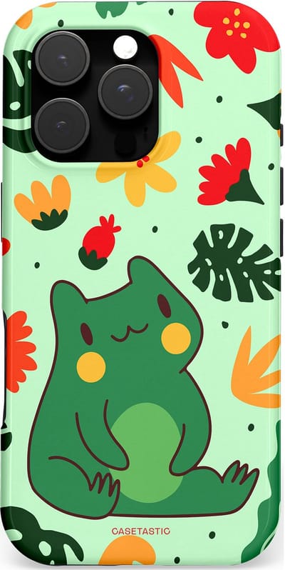 Casetastic hoesje geschikt voor Apple iPhone 16 Pro - MagSafe - Dubbellaagse bescherming - Kwaakje - Fashion Case - Mintgroen Rood Okergeel