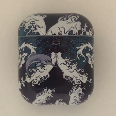 KELERINO. Marmer Case Cover geschikt voor Airpods 1 & 2 - Beschermhoes - Blauw
