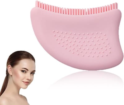 Lymfatische drainage borstel voor gezicht, speciaal ontworpen voor contouren, roze siliconen versie, ideaal voor huidverzorging en massage.