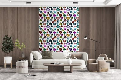 Behang - Fotobehang Patronen - Voetbal - Sport - Jongens - Kinderen - Kids - Breedte 200 cm x hoogte 300 cm