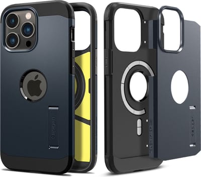 Geschikt voor Spigen Apple iPhone 14 Pro Max Tough Armor met Mag Hoesje Metal Slate