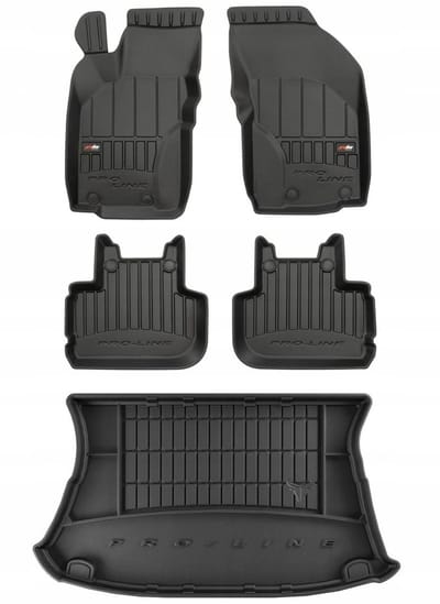 FROGUM PROLINE 3D Set - Rubberen Automatten + Kofferbakmat - Geschikt voor ALFA ROMEO 147 Hatchback (2000-2010) - Zwart