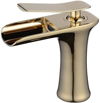 Dailygoody - Waterfall Badkamer Mengkraan - Modern Ontwerp - Goud - Hoogwaardige Kranen - Ideaal voor Badkamer - Polished Gold
