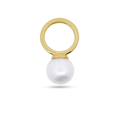 New Bling - 9NBG-O144 - 14K goud – Oorbelhanger - per stuk – Parel – Zoetwater