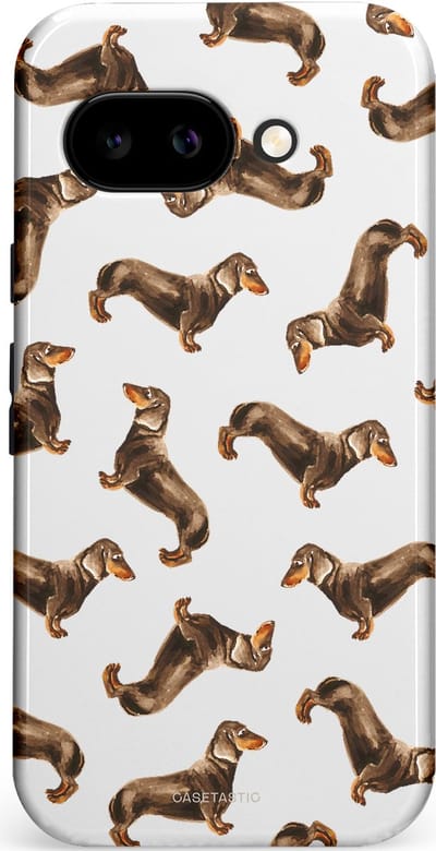 Casetastic Hoesje Geschikt voor Google Pixel 9a - Stijlvolle Beschermende Duo-layer Case - Teckel Twister